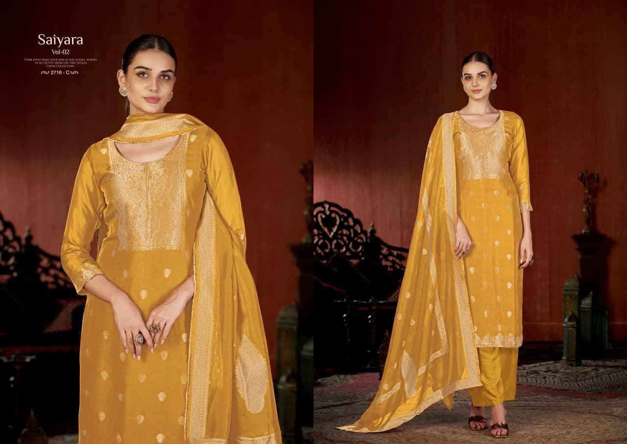 Saiyara Vol-2 By Sargam Prints 2716-A To 2716-D Series Beautiful Festive Suits Stylish Fancy Colorful Casual Wear & Ethnic Wear Pure Viscose Silk Jacquard Dresses At Wholesale Price