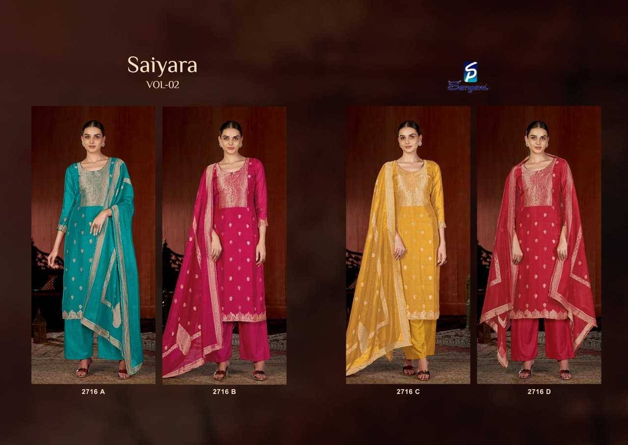 Saiyara Vol-2 By Sargam Prints 2716-A To 2716-D Series Beautiful Festive Suits Stylish Fancy Colorful Casual Wear & Ethnic Wear Pure Viscose Silk Jacquard Dresses At Wholesale Price