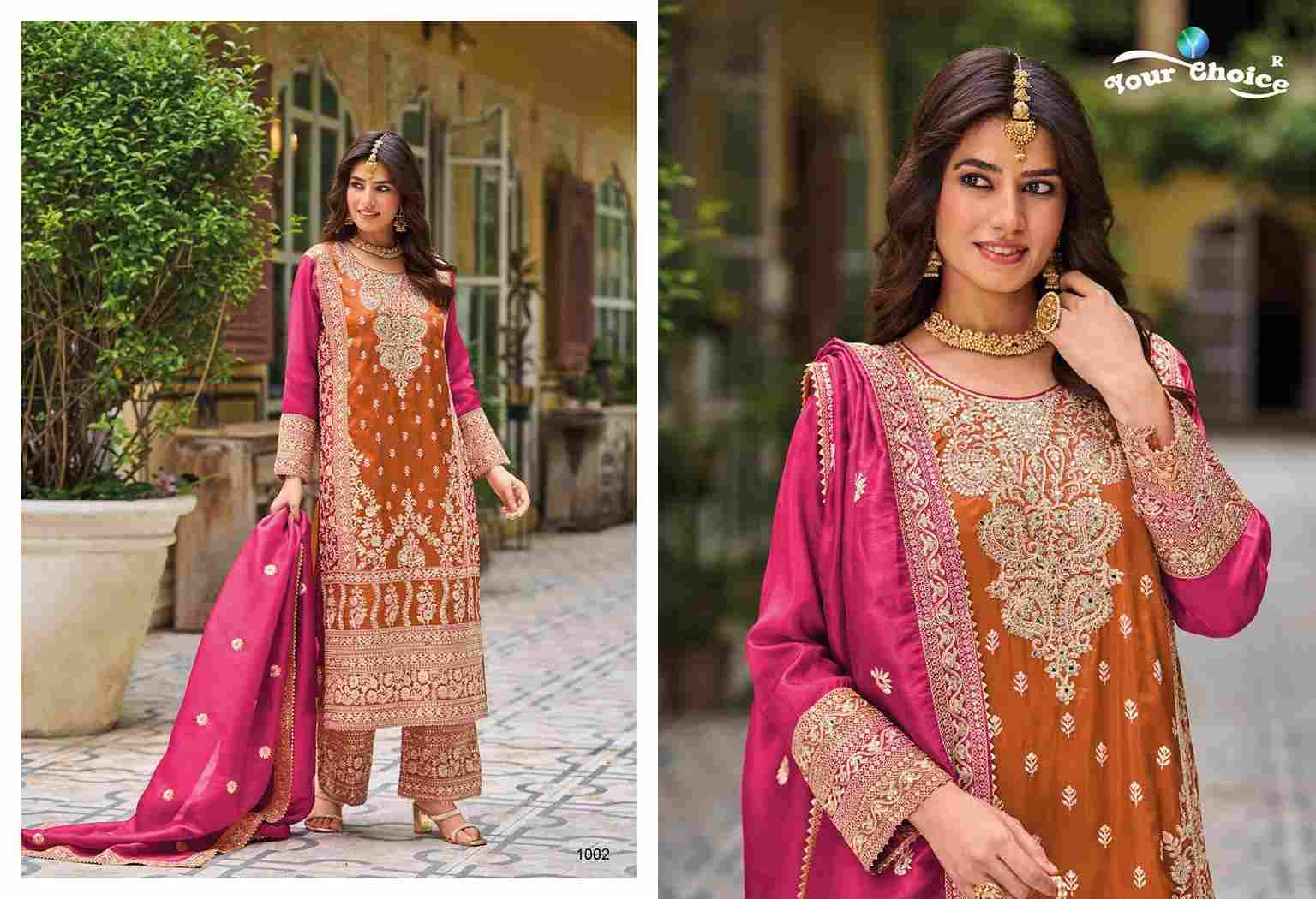 Simmer Gold By Your Choice 1001 To 1002 Series Designer Festive Suits Beautiful Fancy Colorful Stylish Party Wear & Occasional Wear Heavy Chinnon Dresses At Wholesale Price