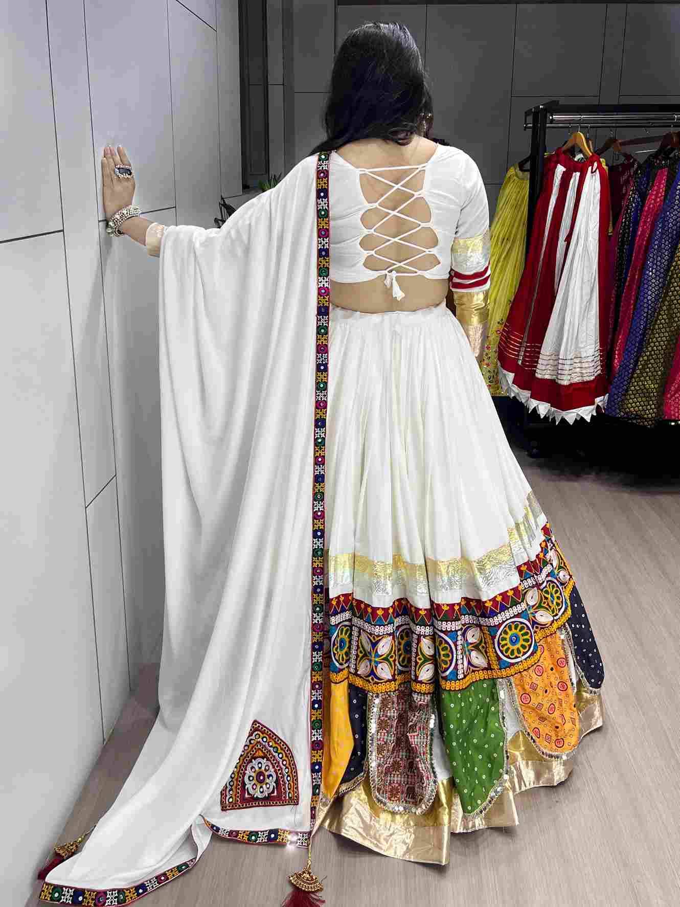 Gr-8068 By Fashid Wholesale Navratri Wear Collection Beautiful Stylish Colorful Fancy Party Wear & Occasional Wear Pure Rayon Cotton Lehengas At Wholesale Price