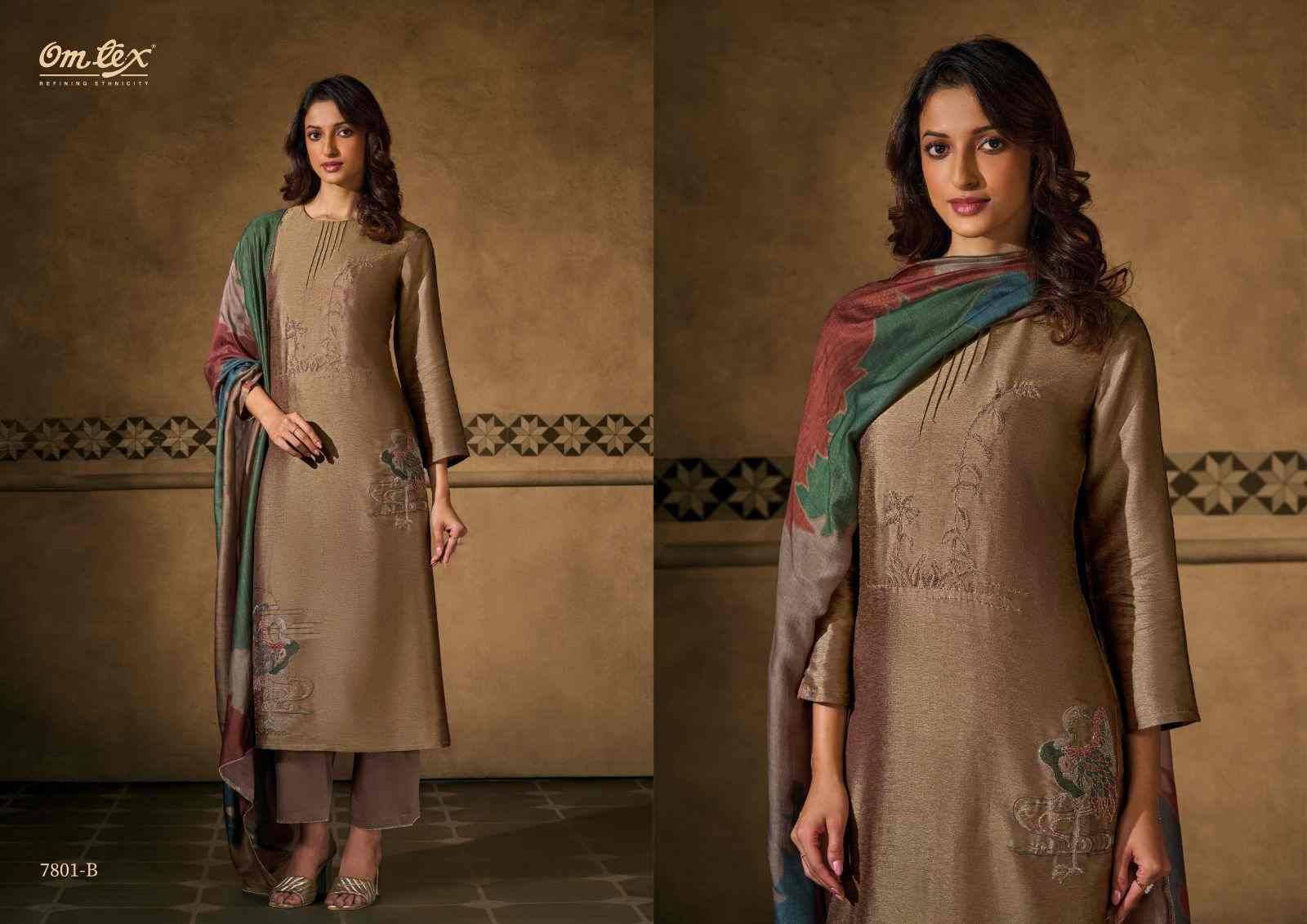 Peacock Threads By Om Tex 7801-A To 7801-D Series Beautiful Festive Suits Colorful Stylish Fancy Casual Wear & Ethnic Wear Silk Print Dresses At Wholesale Price