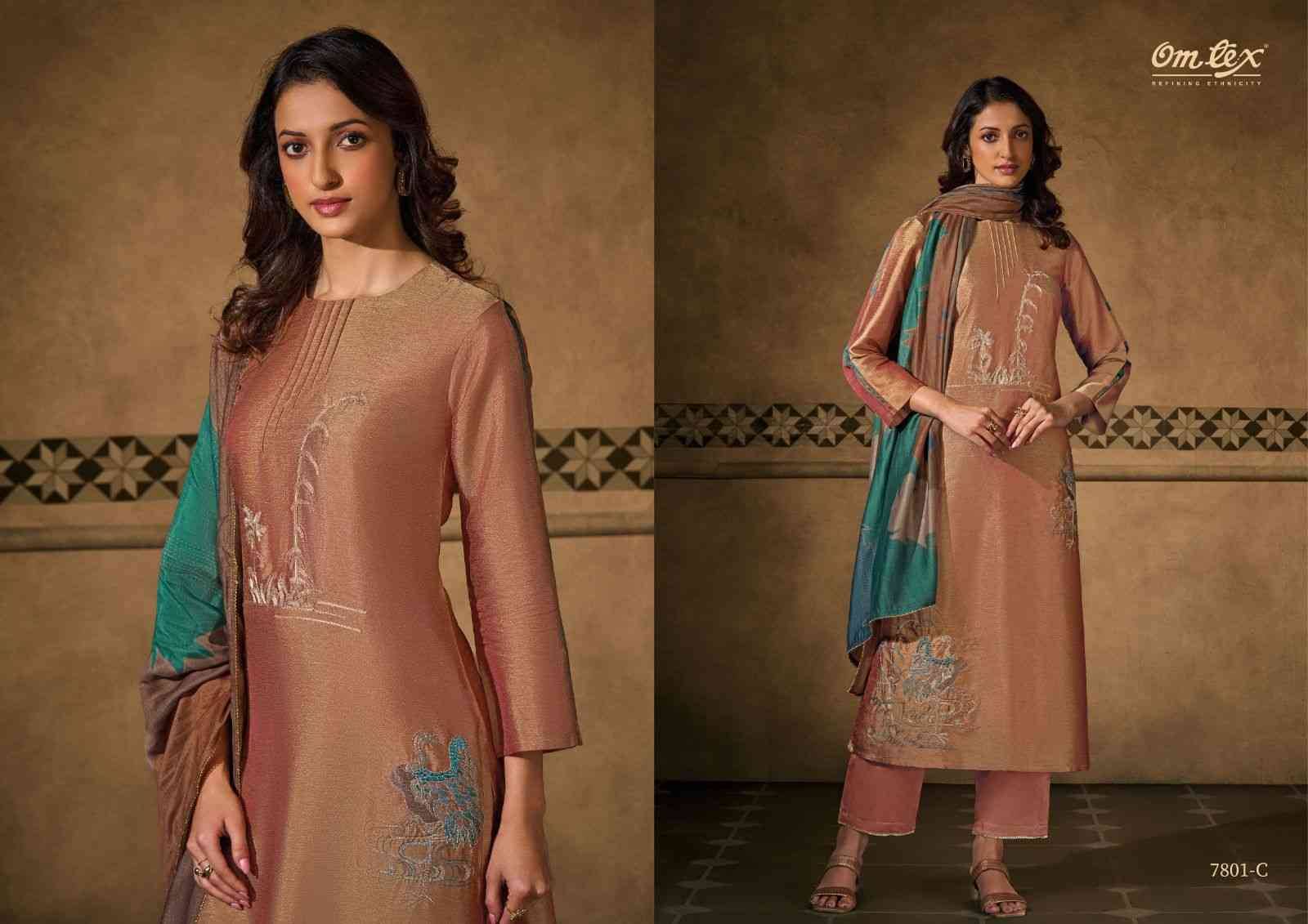 Peacock Threads By Om Tex 7801-A To 7801-D Series Beautiful Festive Suits Colorful Stylish Fancy Casual Wear & Ethnic Wear Silk Print Dresses At Wholesale Price