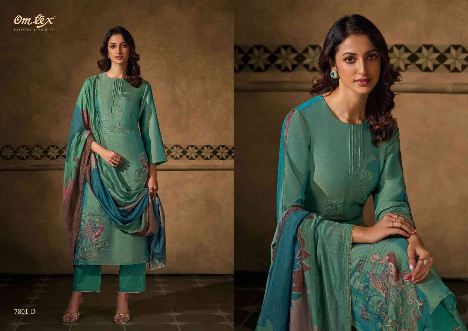 Peacock Threads By Om Tex 7801-A To 7801-D Series Beautiful Festive Suits Colorful Stylish Fancy Casual Wear & Ethnic Wear Silk Print Dresses At Wholesale Price