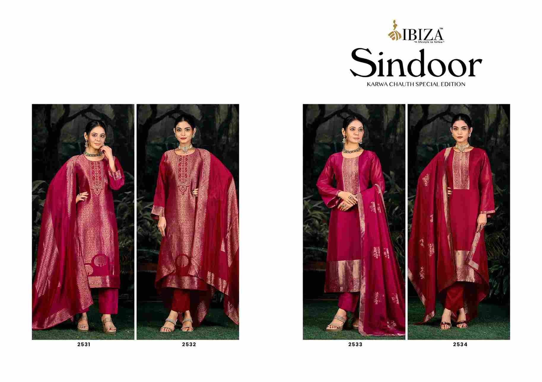 Sindoor By Ibiza 2531 To 2534 Series Designer Festive Suits Beautiful Fancy Stylish Colorful Party Wear & Occasional Wear Pure Bangalori Silk Jacquard Dresses At Wholesale Price