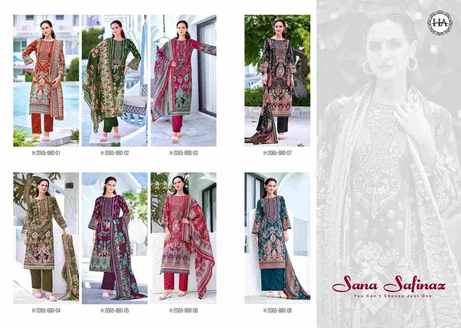 Sana Safinaz By Harshit Fashion Hub 2065-880-01 To 2065-880-08 Series Beautiful Festive Suits Stylish Fancy Colorful Casual Wear & Ethnic Wear Pure Cotton Print Dresses At Wholesale Price