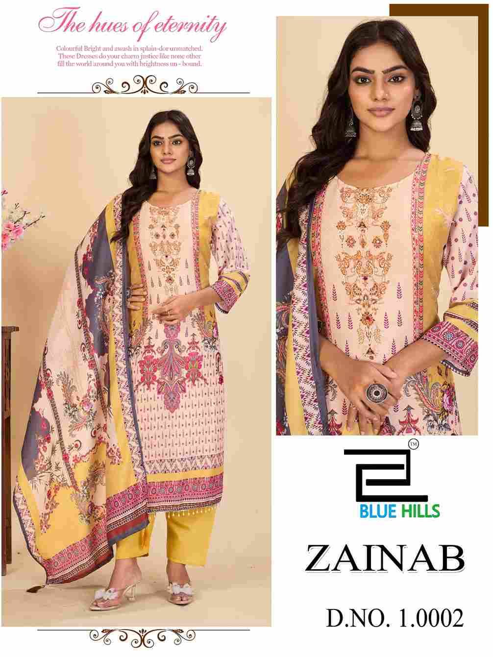 Zainab Vol-10 By Blue Hills 10001 To 10004 Series Designer Festive Suits Beautiful Fancy Colorful Stylish Party Wear & Occasional Wear Pure Muslin Dresses At Wholesale Price