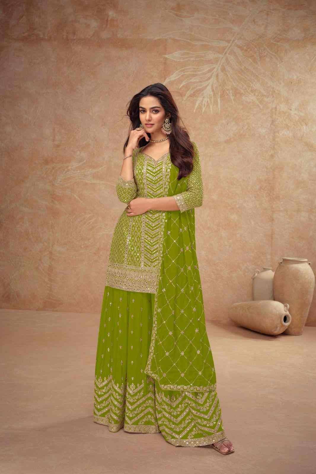 Palak Vol-5 By Gulkayra Designer 7518-S To 7518-W Series Beautiful Suits Colorful Stylish Fancy Casual Wear & Ethnic Wear Chinnon Dresses At Wholesale Price