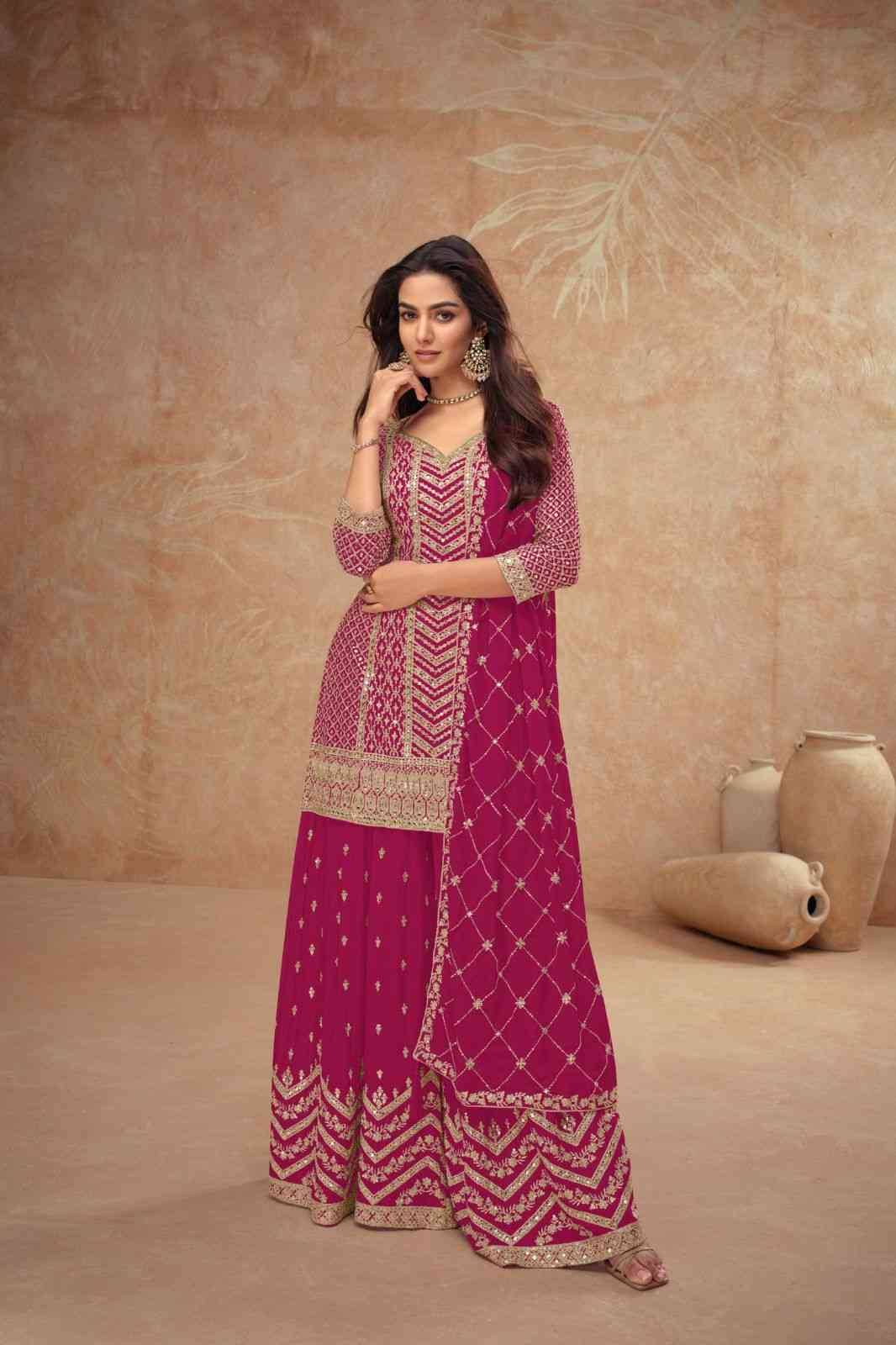 Palak Vol-5 By Gulkayra Designer 7518-S To 7518-W Series Beautiful Suits Colorful Stylish Fancy Casual Wear & Ethnic Wear Chinnon Dresses At Wholesale Price