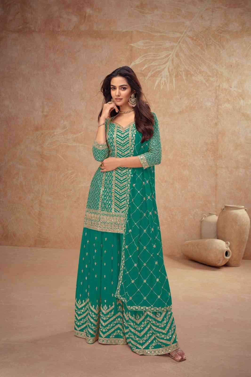Palak Vol-5 By Gulkayra Designer 7518-S To 7518-W Series Beautiful Suits Colorful Stylish Fancy Casual Wear & Ethnic Wear Chinnon Dresses At Wholesale Price