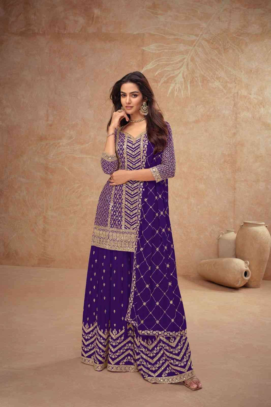 Palak Vol-5 By Gulkayra Designer 7518-S To 7518-W Series Beautiful Suits Colorful Stylish Fancy Casual Wear & Ethnic Wear Chinnon Dresses At Wholesale Price