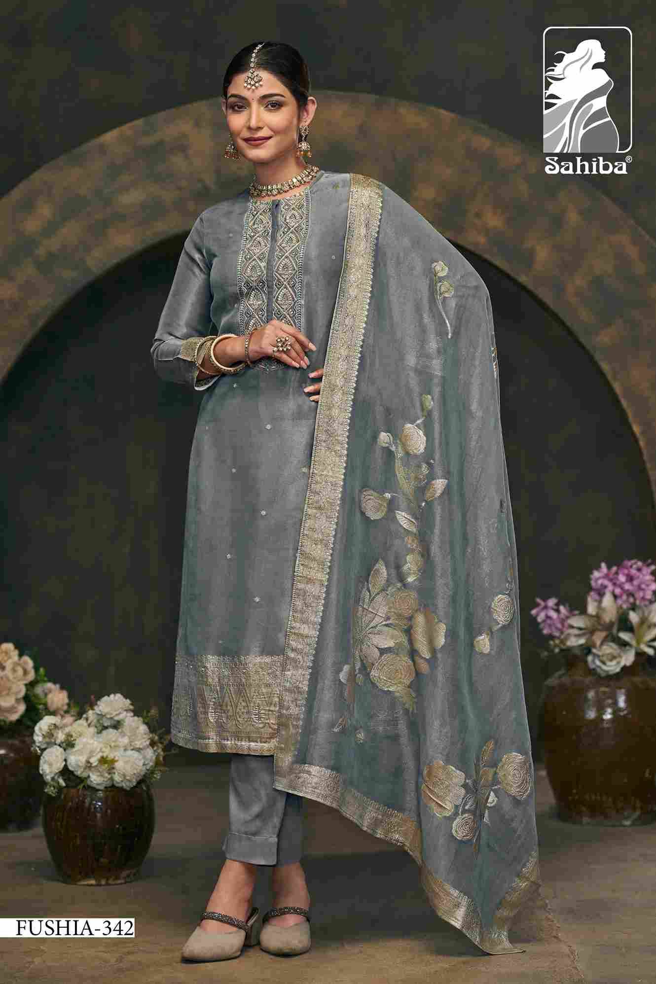 Fushia By Sahiba Fabrics Beautiful Festive Suits Colorful Stylish Fancy Casual Wear & Ethnic Wear Pure Simmer Jacquard Dresses At Wholesale Price