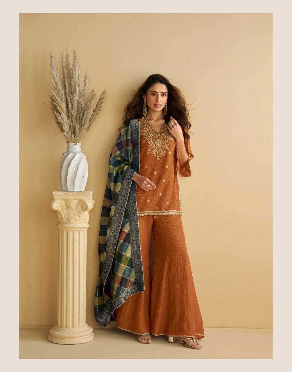 Gulabo By Sayuri 10069 To 10073 Series Beautiful Sharara Suits Colorful Stylish Fancy Casual Wear & Ethnic Wear Chinnon Silk Dresses At Wholesale Price