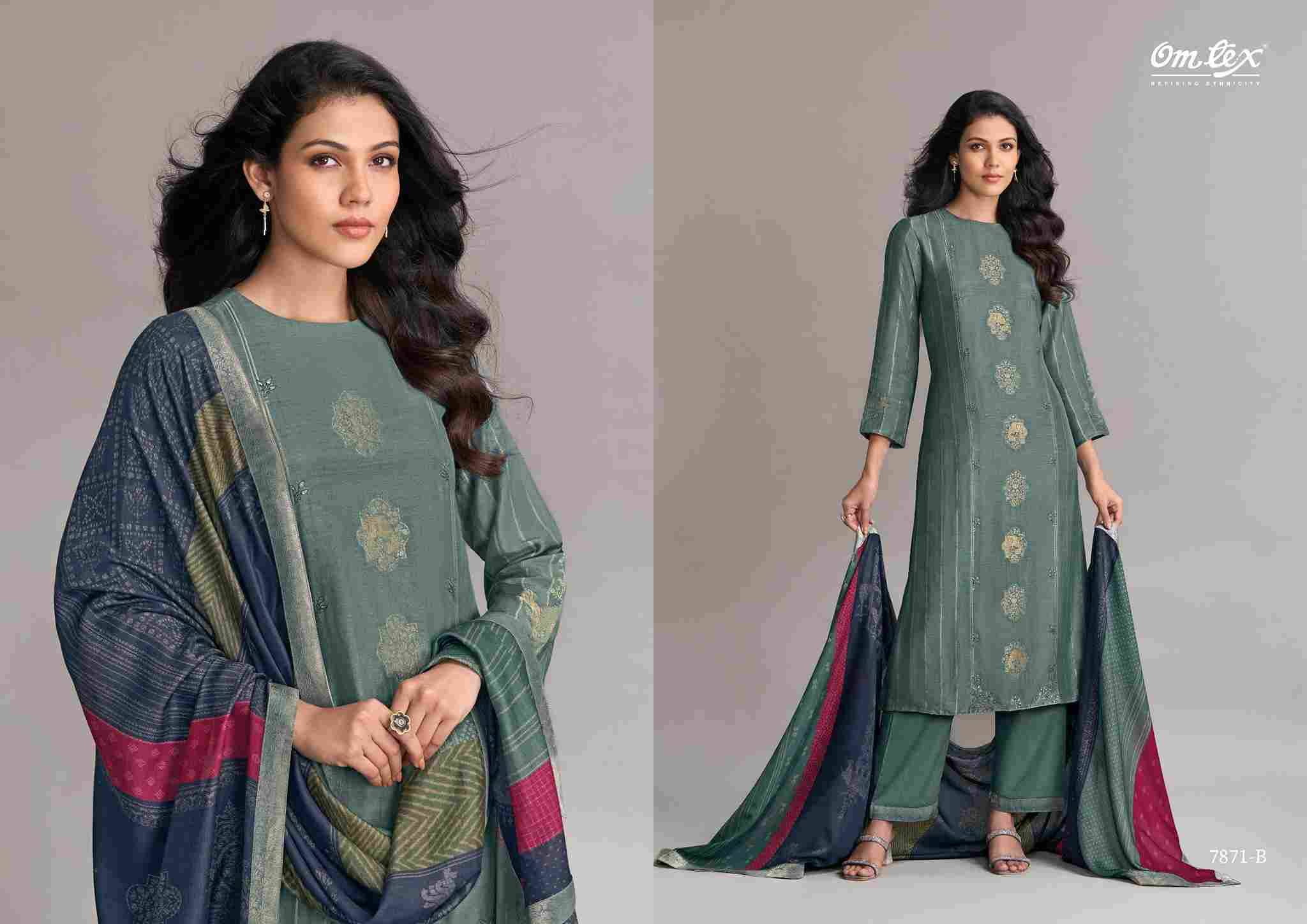 Ruhani Raas By Om Tex 7871-A To 7871-D Series Beautiful Festive Suits Colorful Stylish Fancy Casual Wear & Ethnic Wear Muslin Jacquard Dresses At Wholesale Price