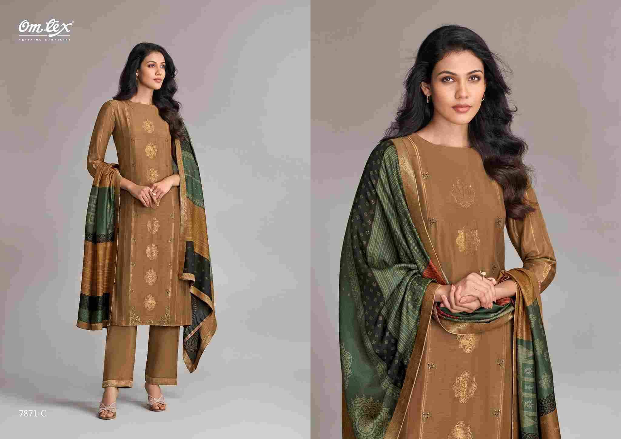 Ruhani Raas By Om Tex 7871-A To 7871-D Series Beautiful Festive Suits Colorful Stylish Fancy Casual Wear & Ethnic Wear Muslin Jacquard Dresses At Wholesale Price
