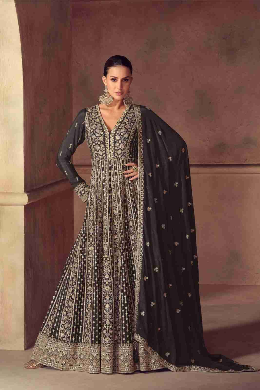 Hazael By Gulkayra Designer 7604-A To 7604-C Series Designer Stylish Fancy Colorful Beautiful Party Wear & Ethnic Wear Collection Chinnon Gowns With Dupatta At Wholesale Price