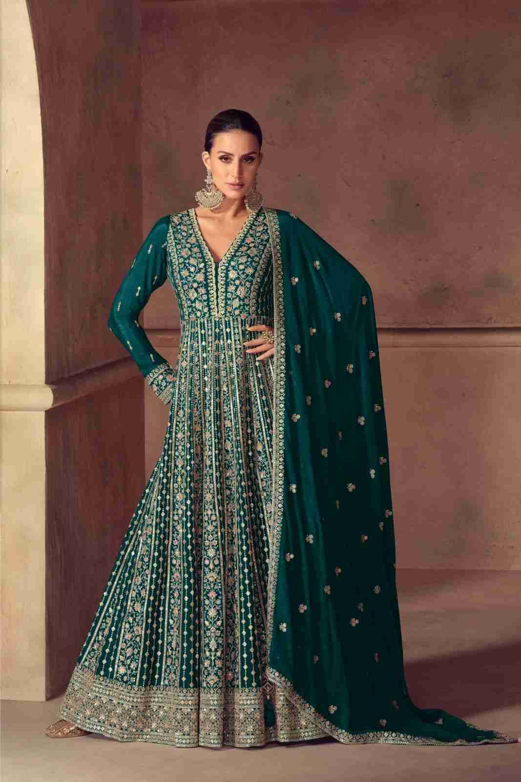 Hazael By Gulkayra Designer 7604-A To 7604-C Series Designer Stylish Fancy Colorful Beautiful Party Wear & Ethnic Wear Collection Chinnon Gowns With Dupatta At Wholesale Price