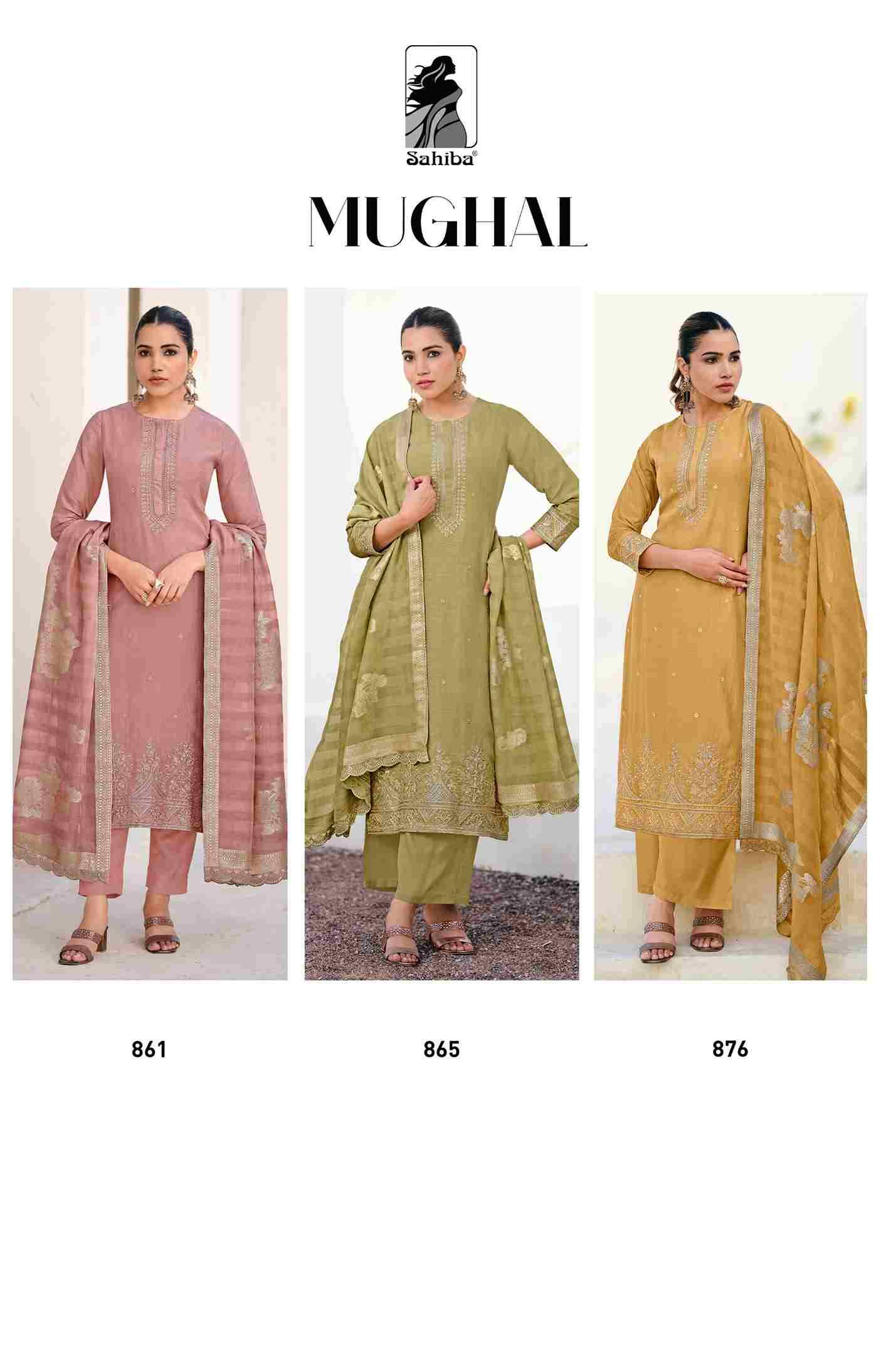 Mughal By Sahiba Fabrics Beautiful Festive Suits Colorful Stylish Fancy Casual Wear & Ethnic Wear Organza Linen Dresses At Wholesale Price