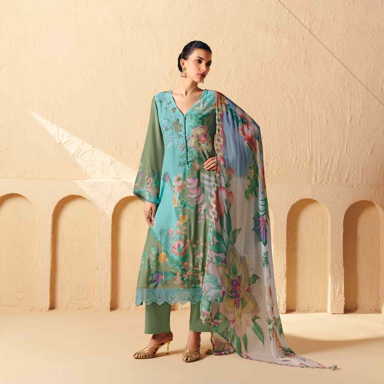 Florin By Sohni 441 To 444 Series Beautiful Suits Colorful Stylish Fancy Casual Wear & Ethnic Wear Pure Muslin Dresses At Wholesale Price
