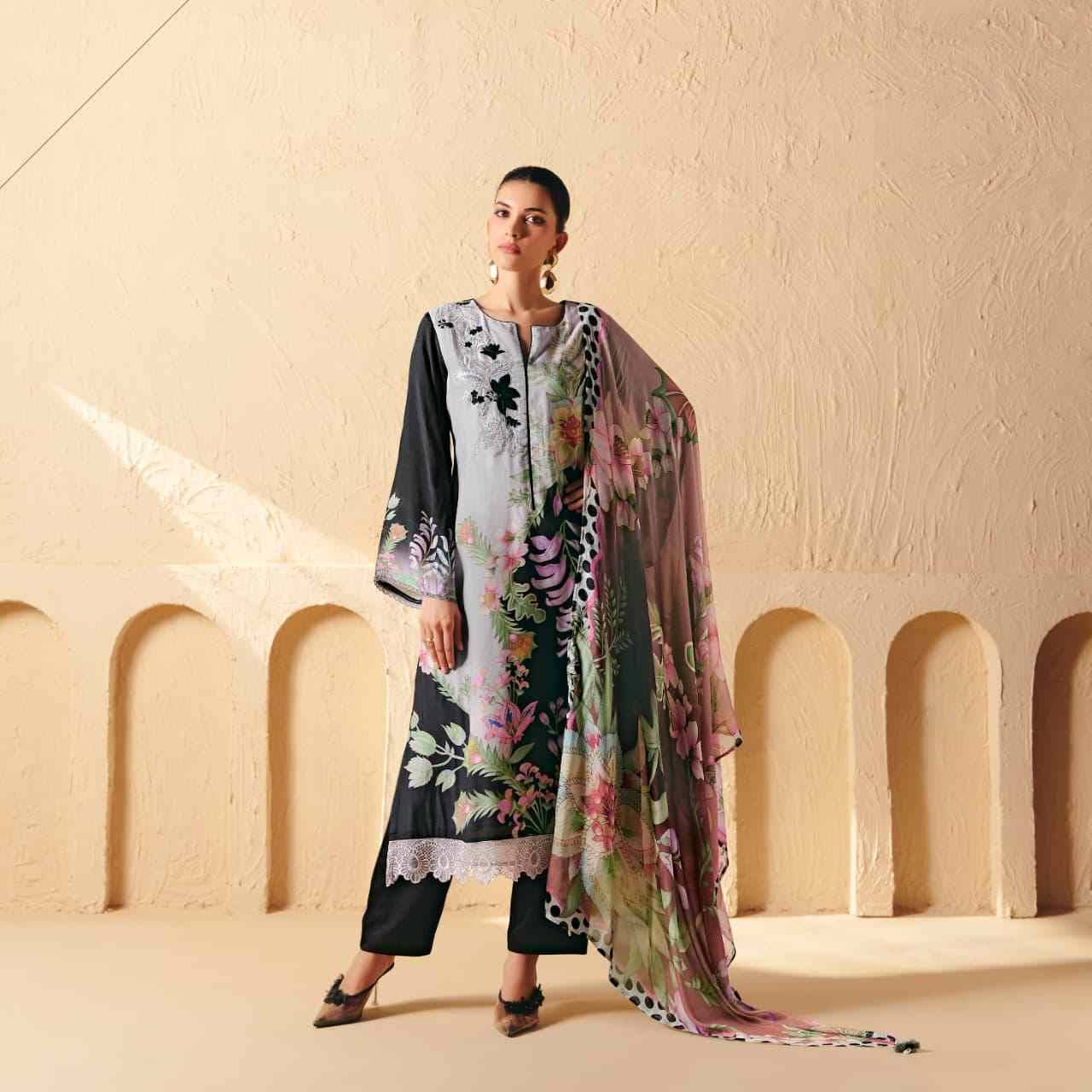 Florin By Sohni 441 To 444 Series Beautiful Suits Colorful Stylish Fancy Casual Wear & Ethnic Wear Pure Muslin Dresses At Wholesale Price