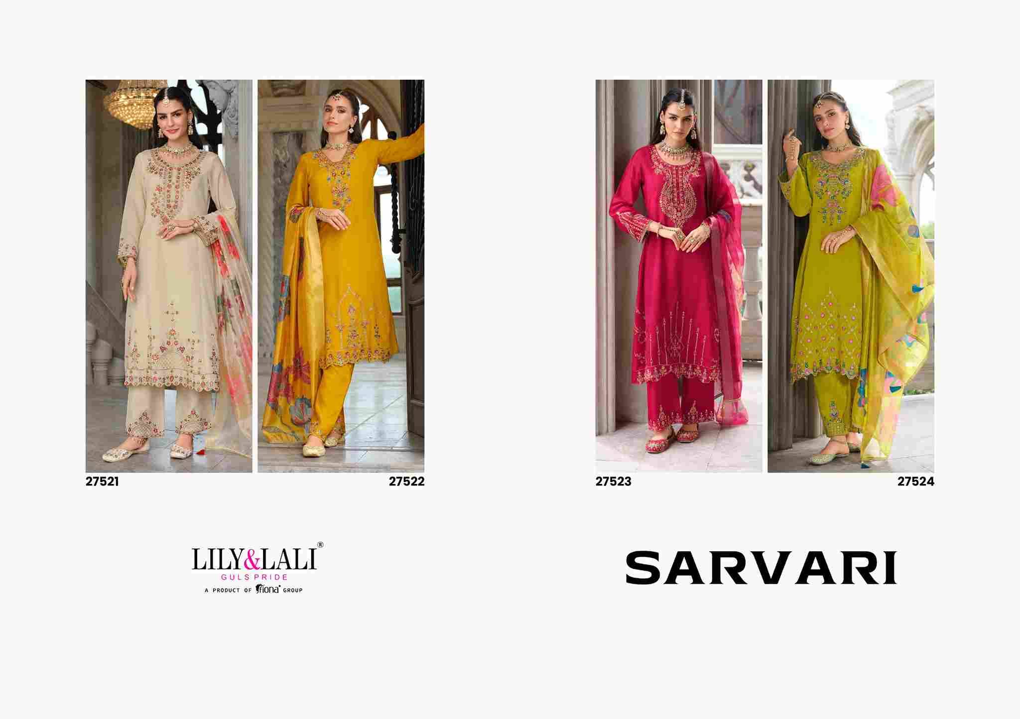 Sarvari By Lily And Lali 27521 To 27524 Series Beautiful Festive Suits Colorful Stylish Fancy Casual Wear & Ethnic Wear Chinnon Silk Embroidery Dresses At Wholesale Price