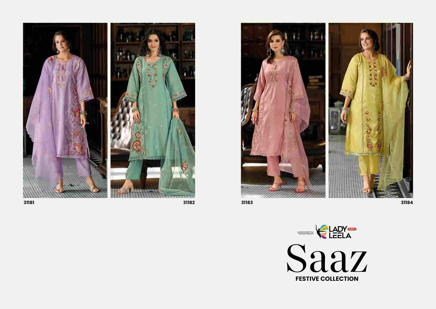 Saaz By Lady Leela 31181 To 31184 Series Beautiful Festive Suits Colorful Stylish Fancy Casual Wear & Ethnic Wear Viscose Roman With Work Dresses At Wholesale Price