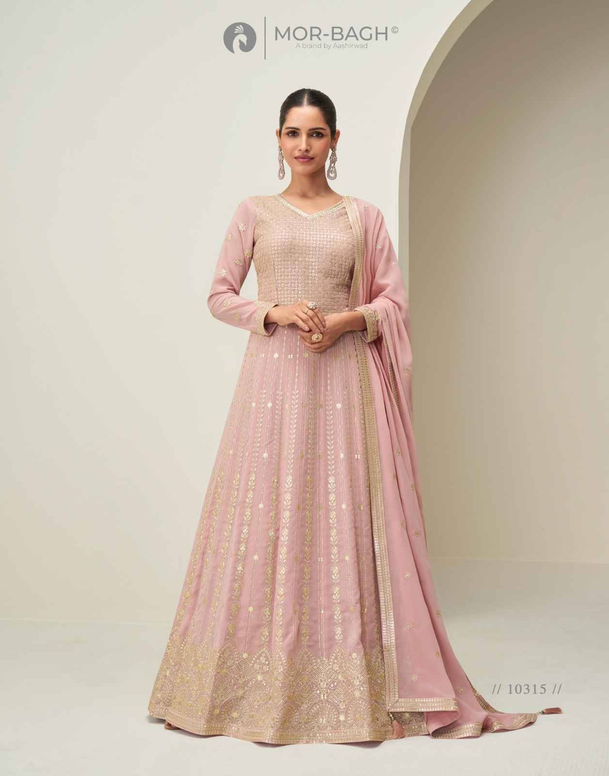 Mahi By Mor-Bagh 10315 To 10317 Series Designer Stylish Fancy Colorful Beautiful Party Wear & Ethnic Wear Collection Premium Georgette Gowns With Dupatta At Wholesale Price