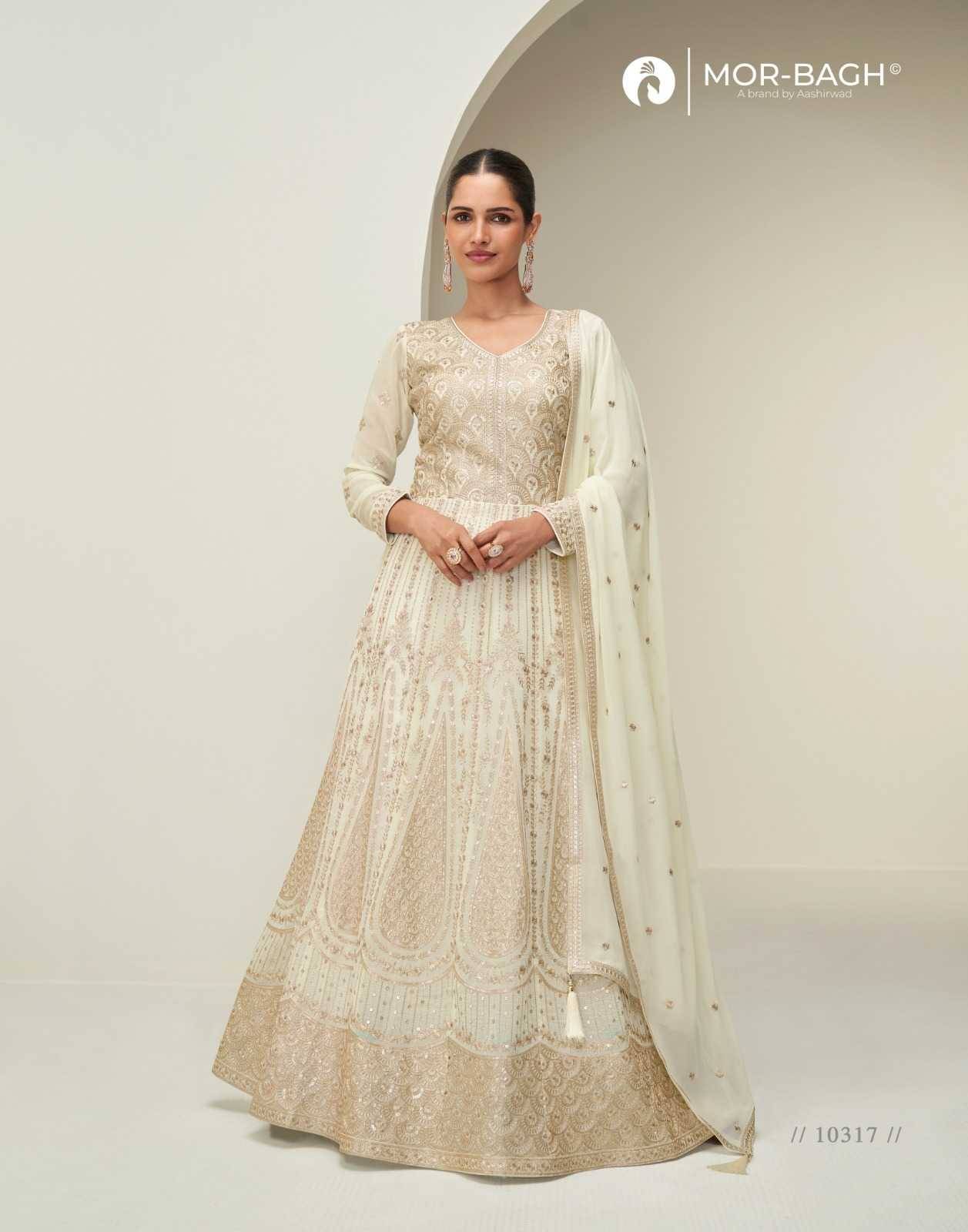 Mahi By Mor-Bagh 10315 To 10317 Series Designer Stylish Fancy Colorful Beautiful Party Wear & Ethnic Wear Collection Premium Georgette Gowns With Dupatta At Wholesale Price