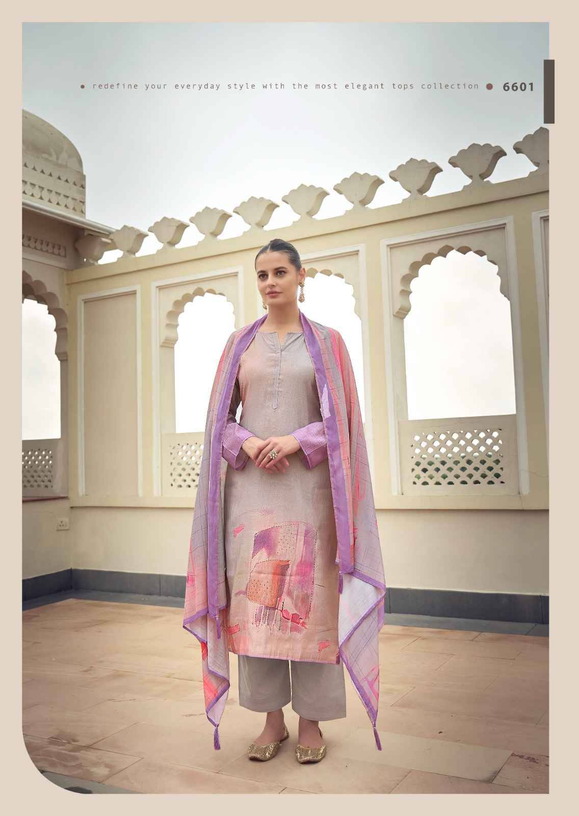Eknoor By PRM Trendz 6601 To 6606 Series Beautiful Festive Suits Colorful Stylish Fancy Casual Wear & Ethnic Wear Muslin Silk Dresses At Wholesale Price
