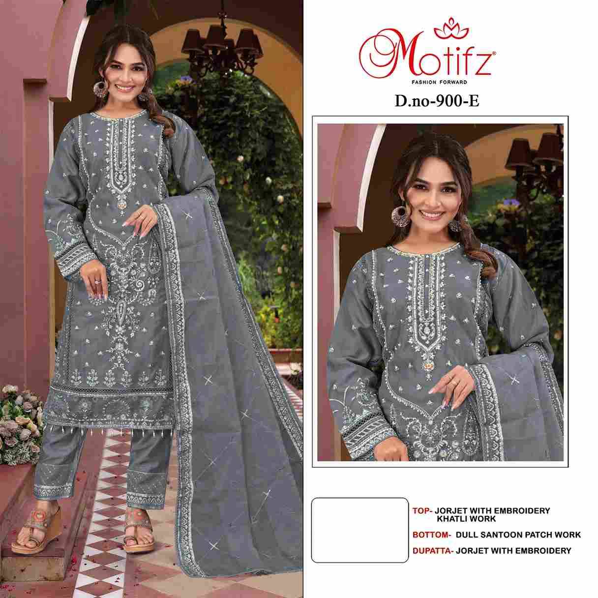 Motifz Hit Design 900 Colours Vol-2 By Motifz 900-E To 900-H Series Beautiful Pakistani Suits Colorful Stylish Fancy Casual Wear & Ethnic Wear Georgette Dresses At Wholesale Price