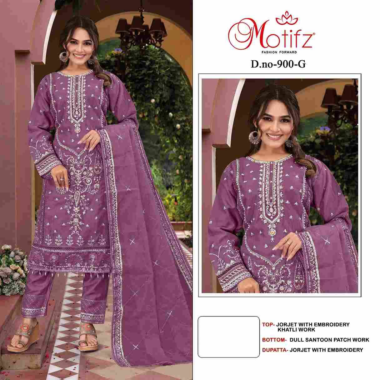 Motifz Hit Design 900 Colours Vol-2 By Motifz 900-E To 900-H Series Beautiful Pakistani Suits Colorful Stylish Fancy Casual Wear & Ethnic Wear Georgette Dresses At Wholesale Price