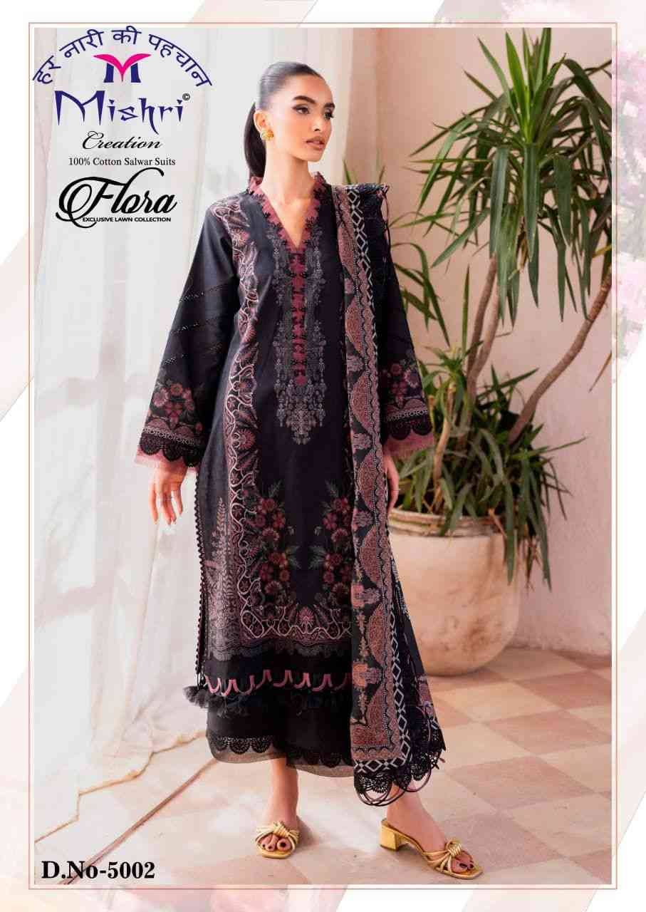 Flora Vol-5 By Mishri 5001 To 5006 Series Beautiful Suits Stylish Colorful Fancy Casual Wear & Ethnic Wear Lawn Cotton Print Dresses At Wholesale Price