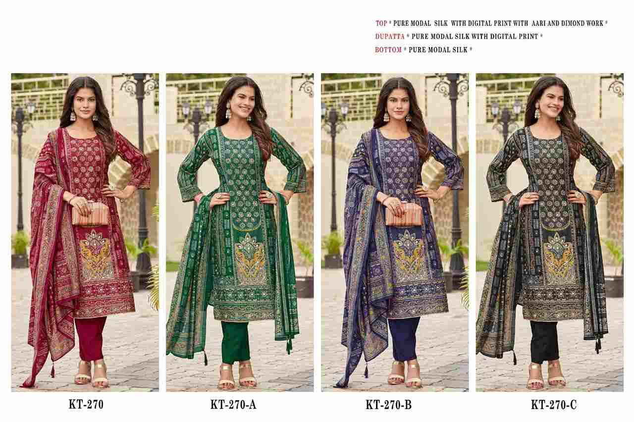 Shree Fabs Hit Design KT-270 Colours By Shree Fabs KT-270 To KT-270-C Series Designer Pakistani Suits Beautiful Fancy Stylish Colorful Party Wear & Occasional Wear Pure Modal Silk Dresses At Wholesale Price