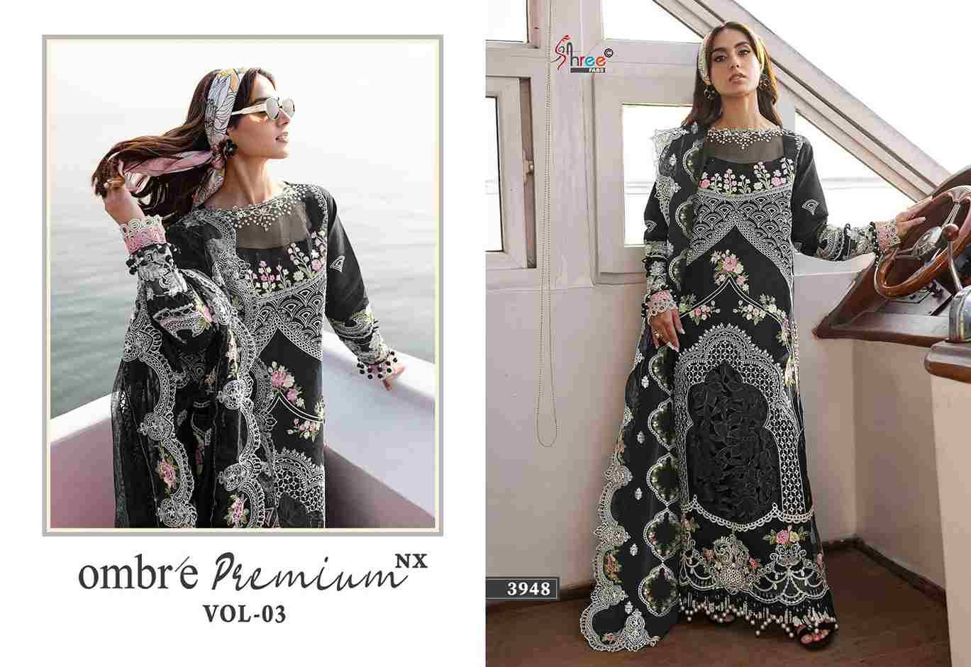Ombre Premium Vol-3 Nx By Shree Fabs Designer Pakistani Suits Collection Beautiful Stylish Fancy Colorful Party Wear & Ethnic Wear Pure Viscose With Pure Cotton With Embroidery Dresses At Wholesale Price