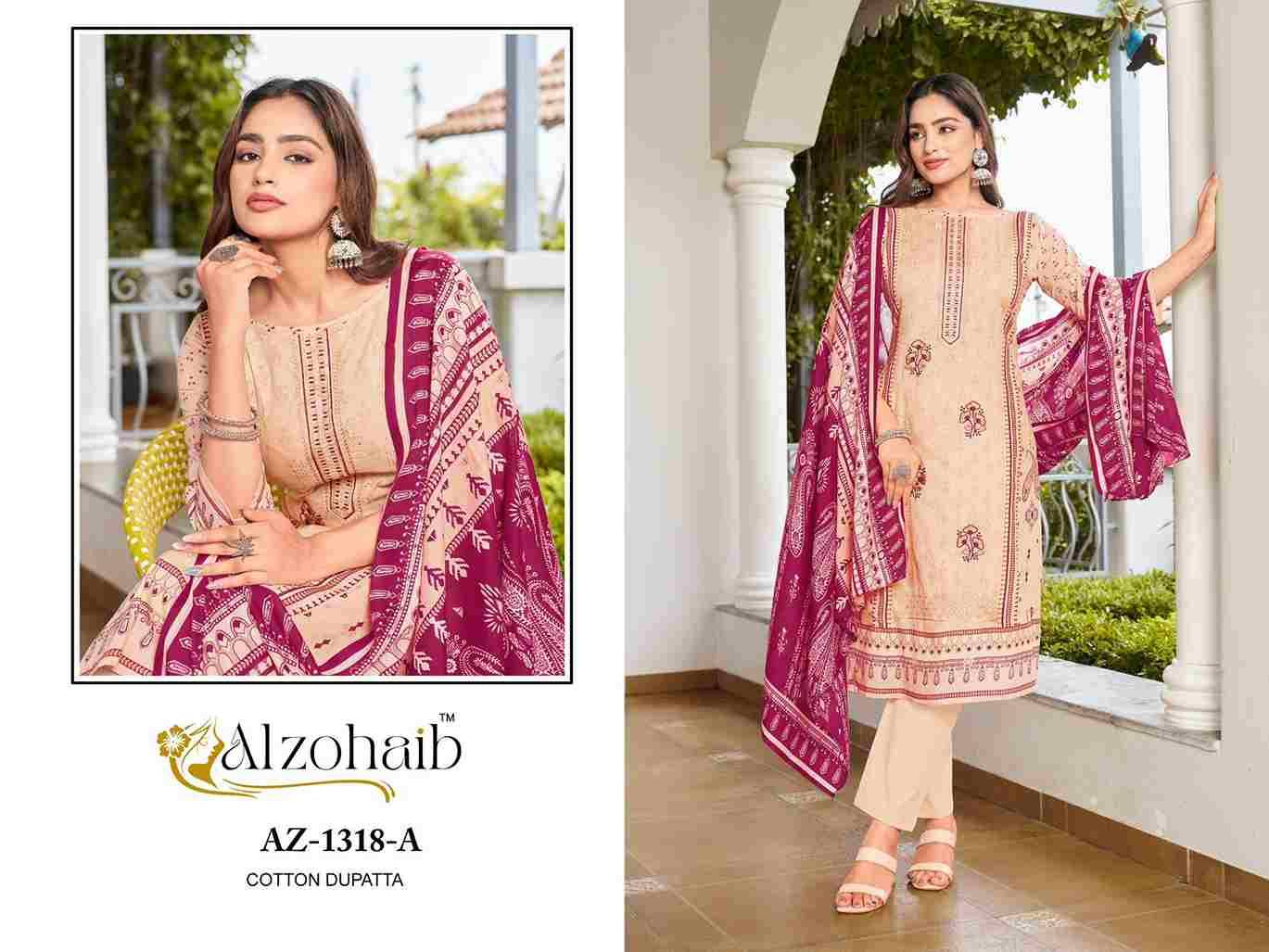 Lamhay Vol-2 By Alzohaib 1318-A To 1319-B Series Beautiful Pakistani Suits Stylish Fancy Colorful Party Wear & Occasional Wear Pure Cotton Print Dresses At Wholesale Price