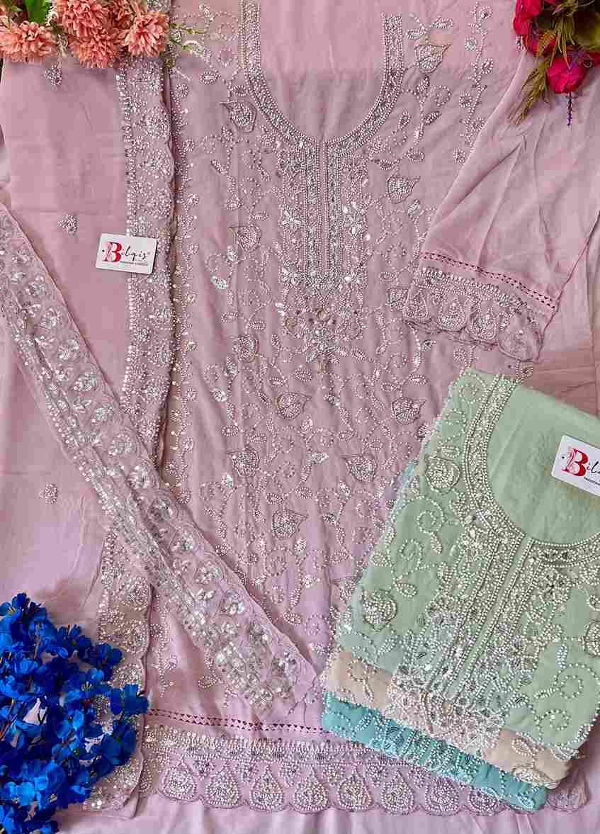 Bilqis 196 Colours By Bilqis 196-A To 196-D Series Beautiful Pakistani Suits Stylish Fancy Colorful Party Wear & Occasional Wear Faux Georgette Embroidery Dresses At Wholesale Price