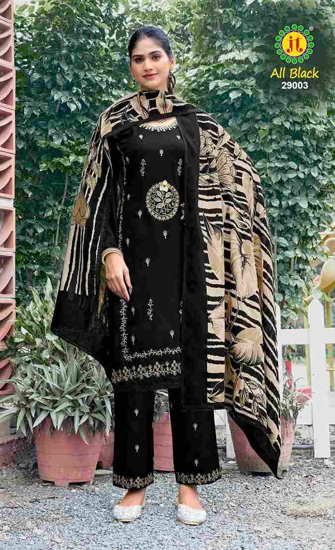All Black Vol-29 By JT 29001 To 29005 Series Beautiful Festive Suits Colorful Stylish Fancy Casual Wear & Ethnic Wear Rayon Dresses At Wholesale Price