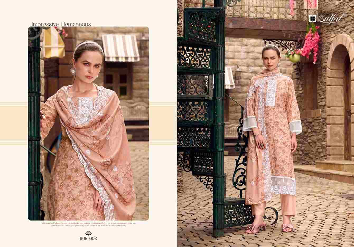 Kiyara By Zulfat 669-001 To 669-006 Series Beautiful Festive Suits Stylish Fancy Colorful Casual Wear & Ethnic Wear Pure Cotton Print Dresses At Wholesale Price