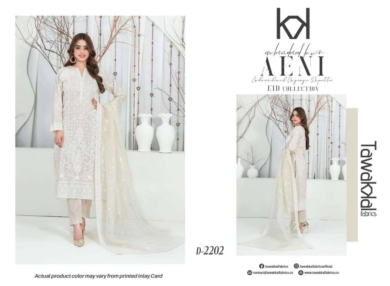 Original Pakistani Aeni By Tawakkal Fab Beautiful Pakistani Suits Colorful Stylish Fancy Casual Wear & Ethnic Wear Lawn Dresses At Wholesale Price