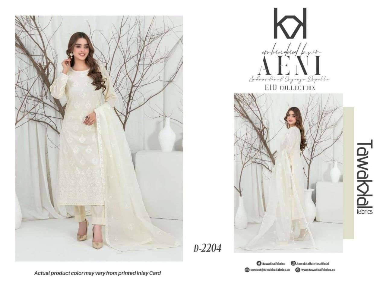 Original Pakistani Aeni By Tawakkal Fab Beautiful Pakistani Suits Colorful Stylish Fancy Casual Wear & Ethnic Wear Lawn Dresses At Wholesale Price