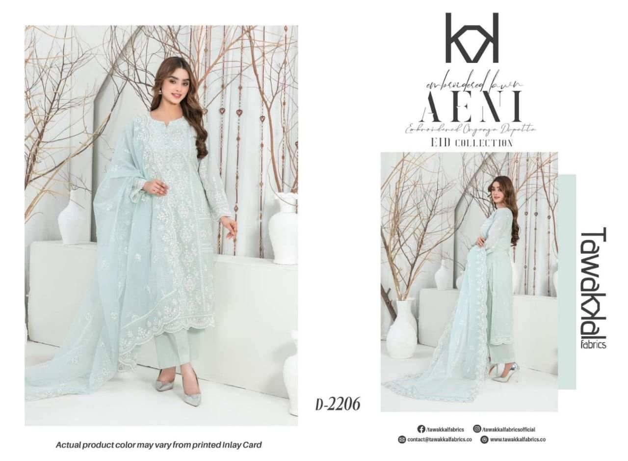 Original Pakistani Aeni By Tawakkal Fab Beautiful Pakistani Suits Colorful Stylish Fancy Casual Wear & Ethnic Wear Lawn Dresses At Wholesale Price