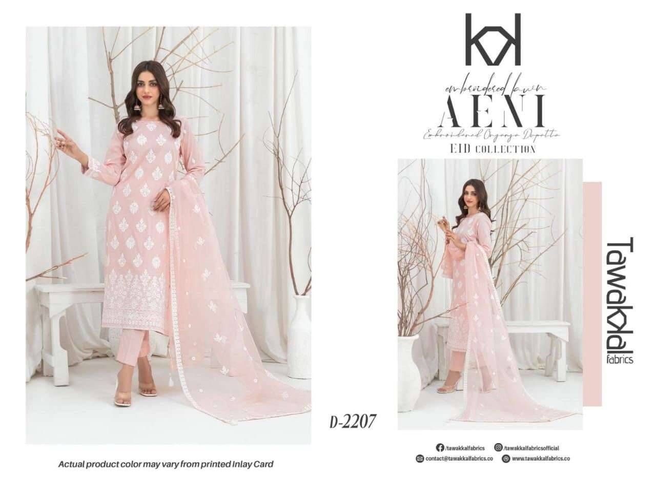 Original Pakistani Aeni By Tawakkal Fab Beautiful Pakistani Suits Colorful Stylish Fancy Casual Wear & Ethnic Wear Lawn Dresses At Wholesale Price