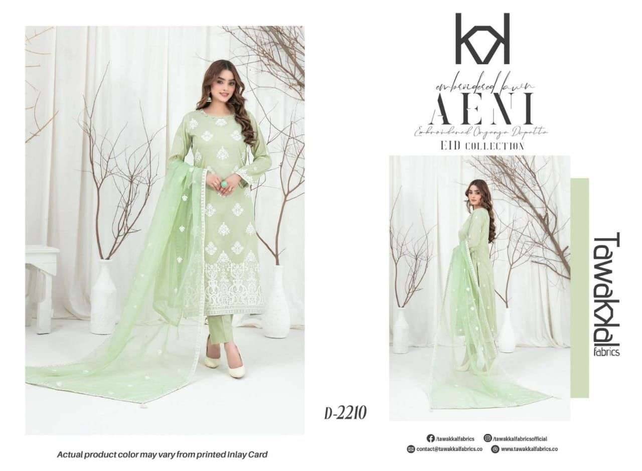 Original Pakistani Aeni By Tawakkal Fab Beautiful Pakistani Suits Colorful Stylish Fancy Casual Wear & Ethnic Wear Lawn Dresses At Wholesale Price