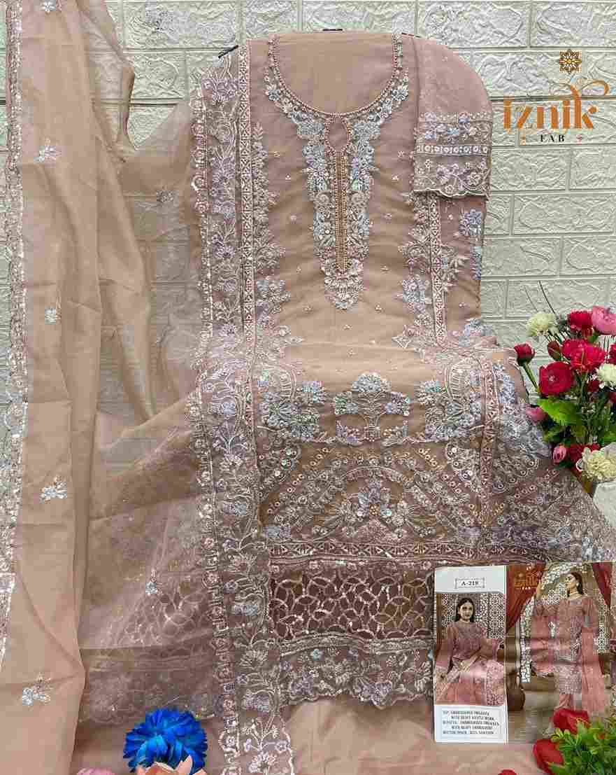 Iznik 219 Colours By Iznik Fab 219-A To 219-D Series Designer Pakistani Suits Beautiful Stylish Fancy Colorful Party Wear & Occasional Wear Organza With Embroidery Dresses At Wholesale Price