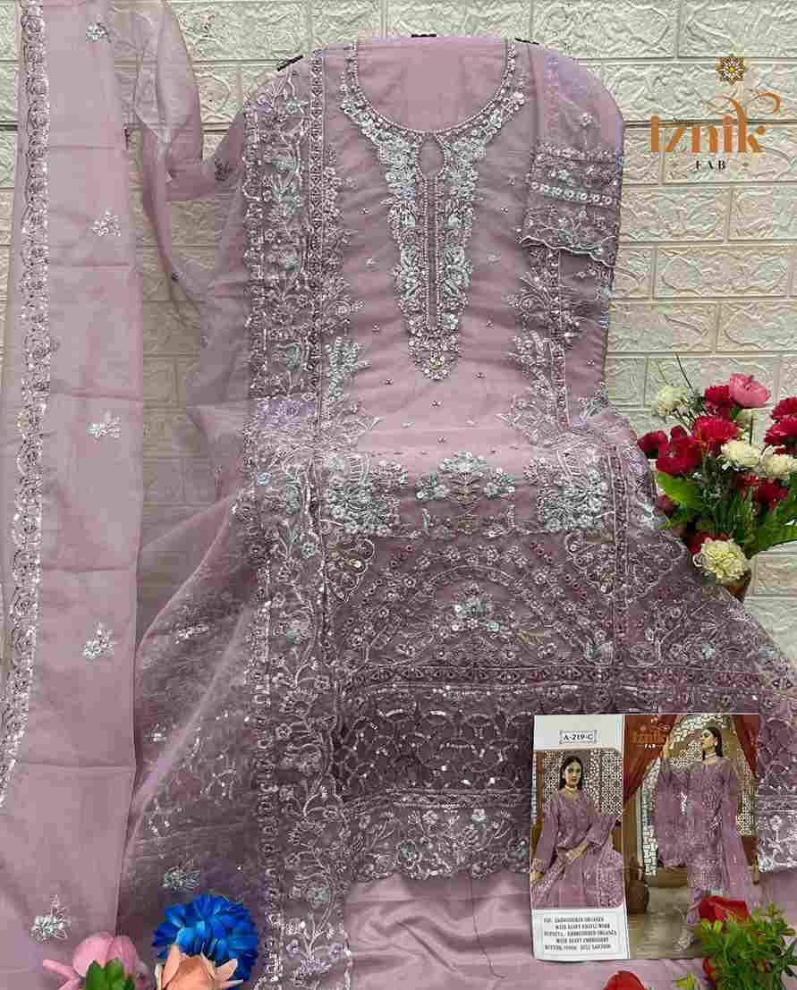 Iznik 219 Colours By Iznik Fab 219-A To 219-D Series Designer Pakistani Suits Beautiful Stylish Fancy Colorful Party Wear & Occasional Wear Organza With Embroidery Dresses At Wholesale Price