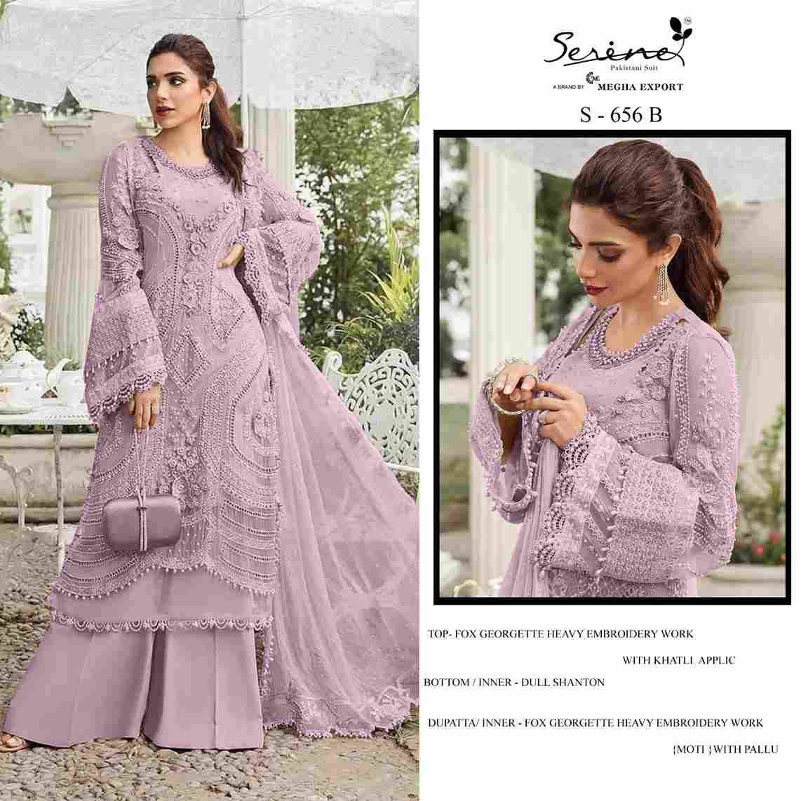 Serene Hit Design S-656 Colours By Serene S-656-A To S-656-D Series Designer Pakistani Suits Beautiful Fancy Colorful Stylish Party Wear & Occasional Wear Faux Georgette Embroidered Dresses At Wholesale Price