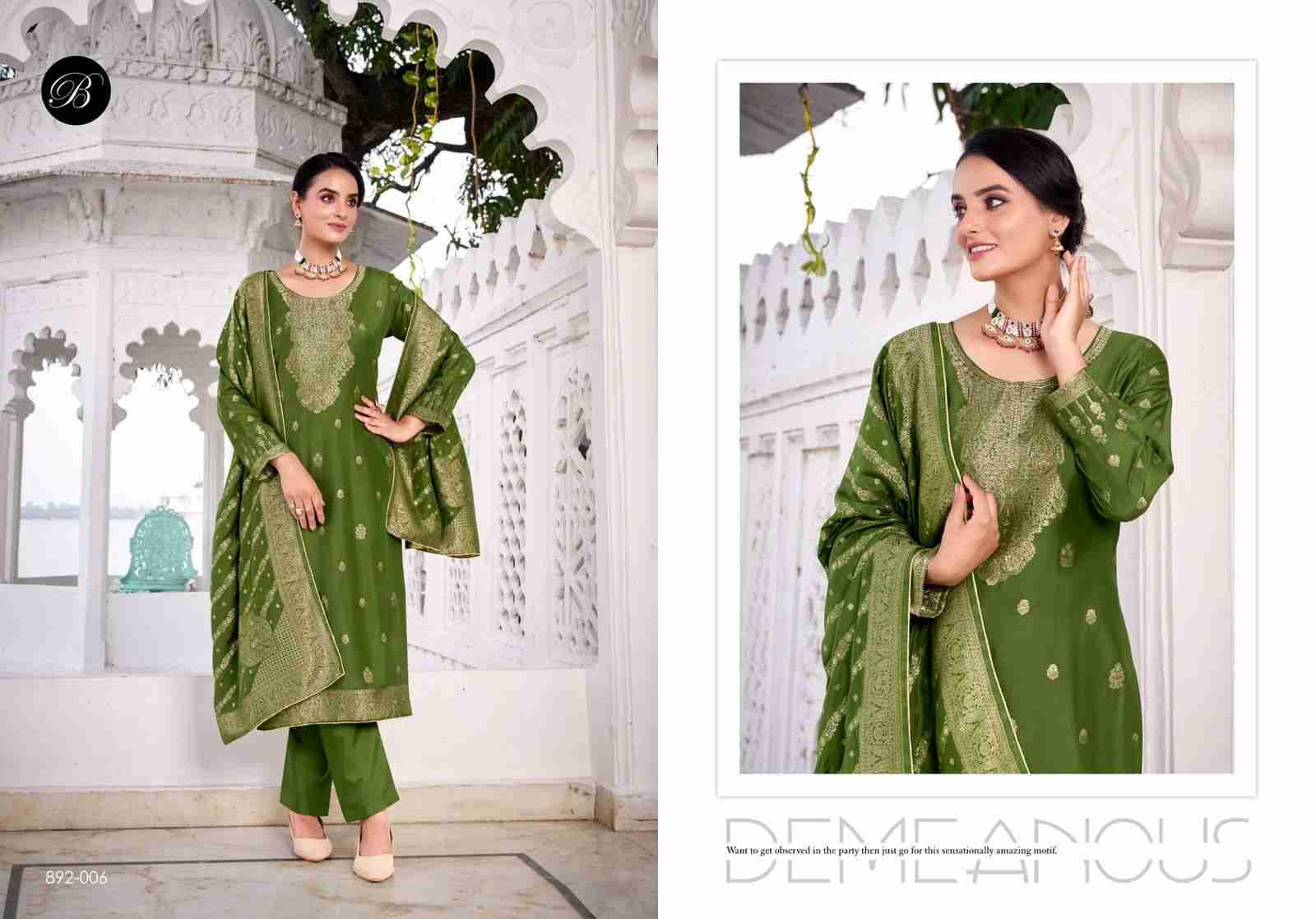 Urfi By Belliza 892-001 To 892-006 Series Beautiful Festive Suits Stylish Fancy Colorful Casual Wear & Ethnic Wear Pure Viscose Dola Silk Jacquard Dresses At Wholesale Price