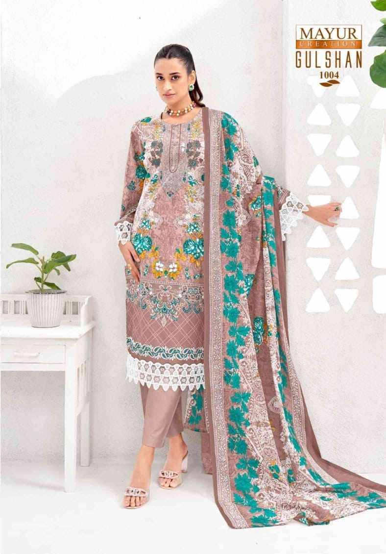 Gulshan Vol-1 By Mayur Creation 1001 To 1008 Series Beautiful Stylish Festive Suits Fancy Colorful Casual Wear & Ethnic Wear & Ready To Wear Heavy Lawn Cotton Print Dresses At Wholesale Price