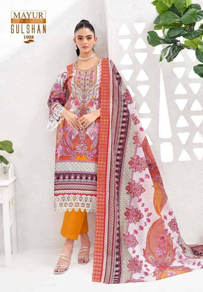Gulshan Vol-1 By Mayur Creation 1001 To 1008 Series Beautiful Stylish Festive Suits Fancy Colorful Casual Wear & Ethnic Wear & Ready To Wear Heavy Lawn Cotton Print Dresses At Wholesale Price