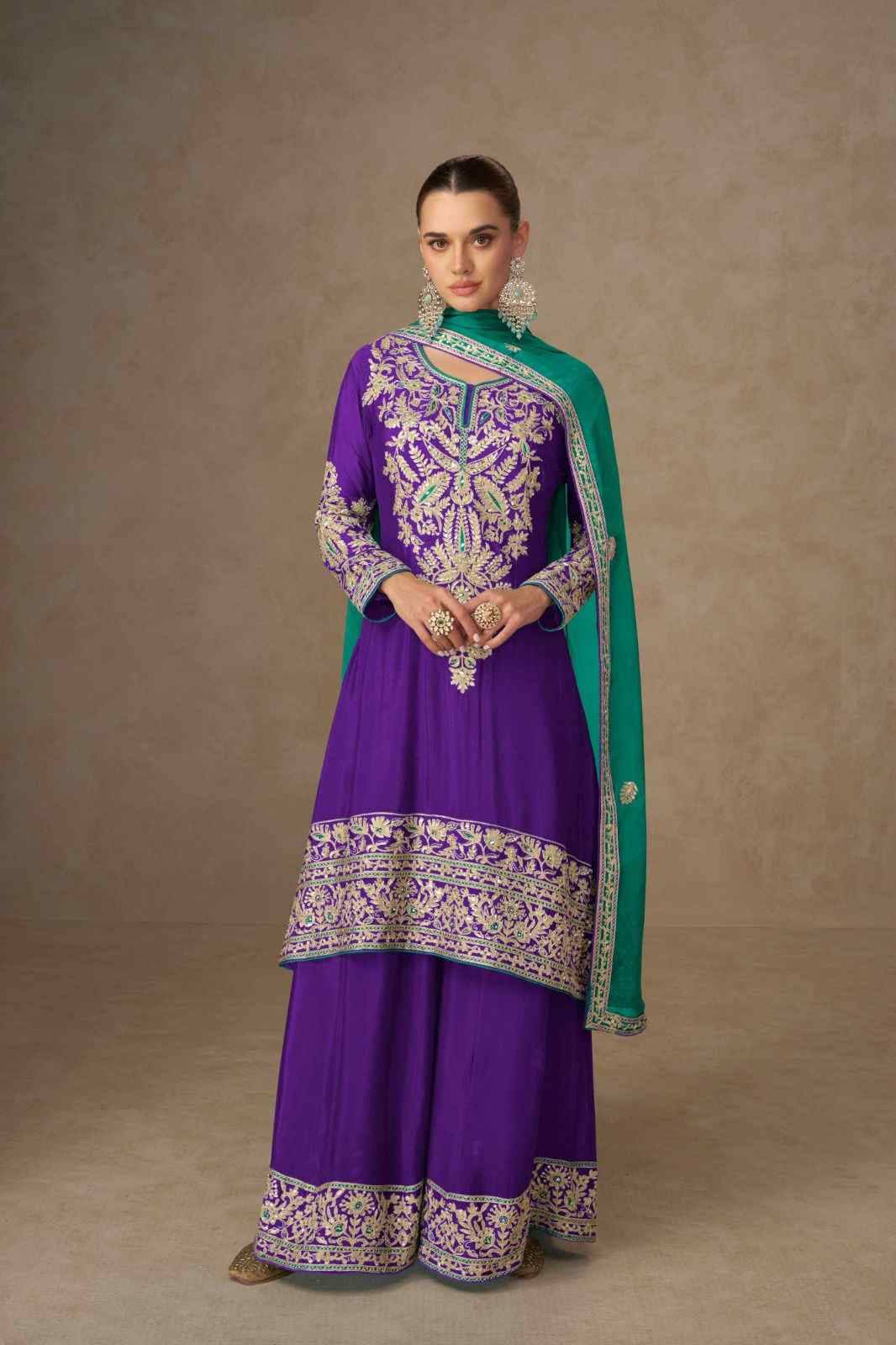 Lavya By Gulkayra Designer 7617-A To 7617-D Series Designer Sharara Suits Beautiful Fancy Colorful Stylish Party Wear & Occasional Wear Chinnon Dresses At Wholesale Price