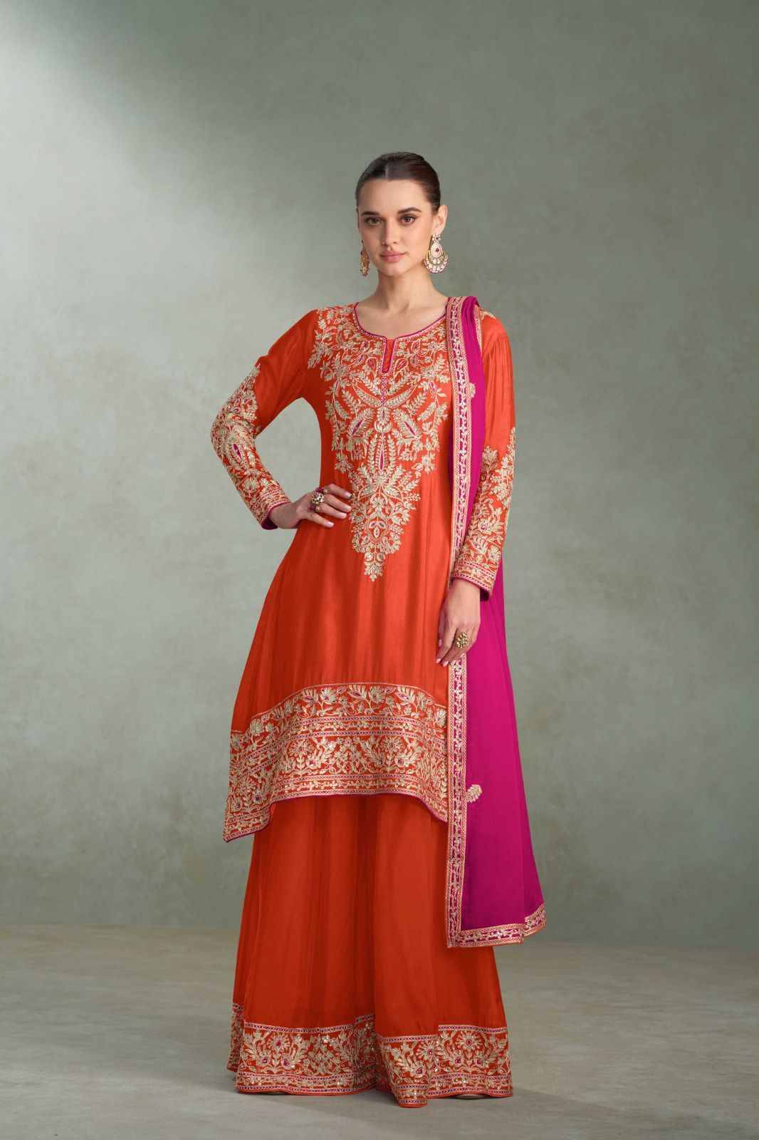 Lavya By Gulkayra Designer 7617-A To 7617-D Series Designer Sharara Suits Beautiful Fancy Colorful Stylish Party Wear & Occasional Wear Chinnon Dresses At Wholesale Price